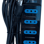 Alargador Eléctrico 6pos 3mt Switch Tm-800100bk Tecmaster Negro