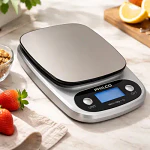 Balanza Digital Hasta 10kg Con Pantalla Led Ks491, Philco Plateado 