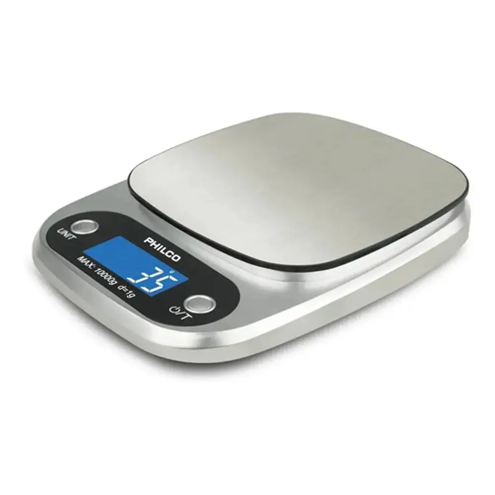 Balanza Digital Hasta 10kg Con Pantalla Led Ks491, Philco Plateado 