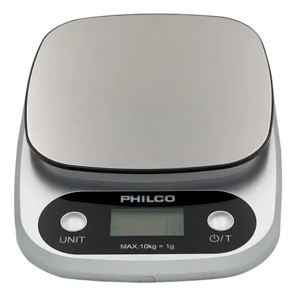 Balanza Digital Hasta 10kg Con Pantalla Led Ks491, Philco Plateado 