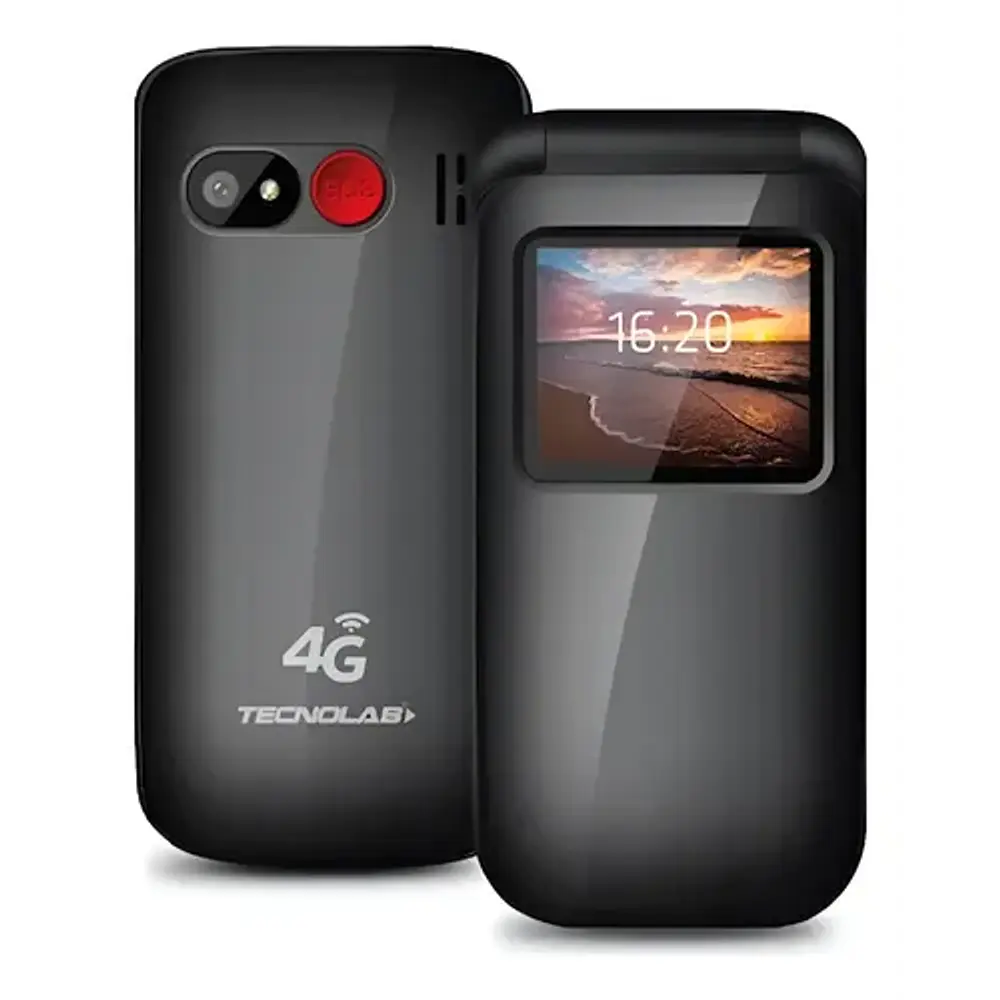 Teléfono Senior Tecnolab 4g Adulto Mayor Almeja Negro TL456BK