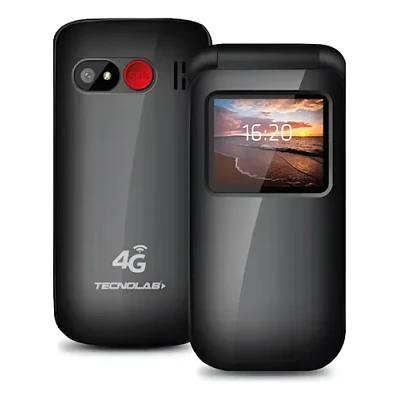 Teléfono Senior Tecnolab 4g Adulto Mayor Almeja Negro TL456BK