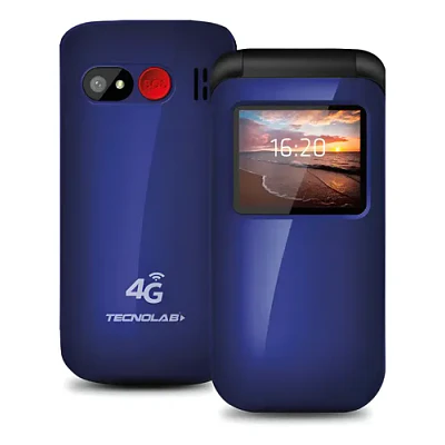 Teléfono Senior Tecnolab 4g Adulto Mayor Almeja Azul TL-456BL