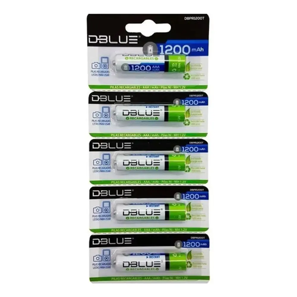 Pack 5 Pilas Recargables AAA Tecnolab 1200mha 