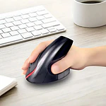 Mouse Vertical Ergonómico Inalámbrico Recargable Tecmaster Negro