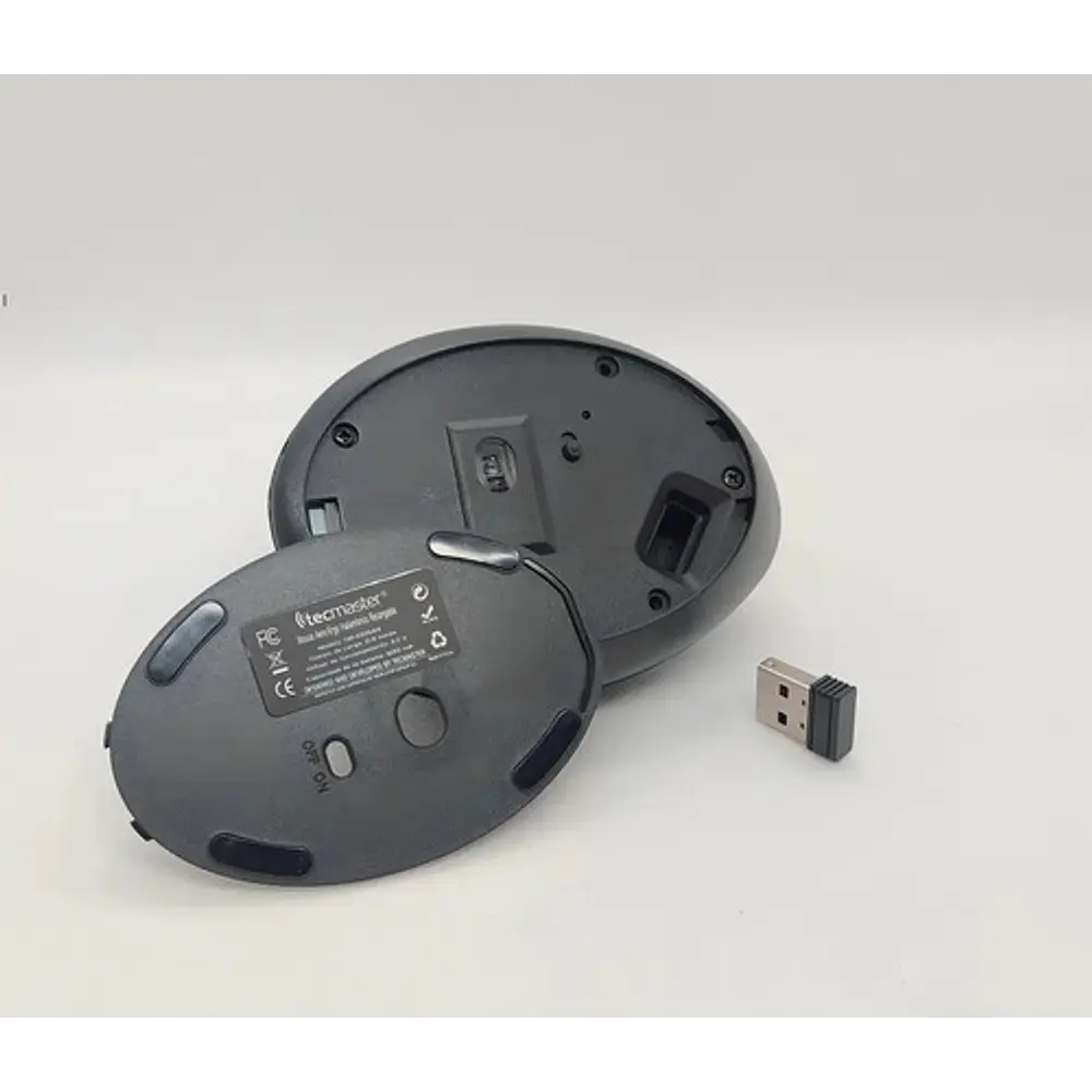 Mouse Vertical Ergonómico Inalámbrico Recargable Tecmaster Negro
