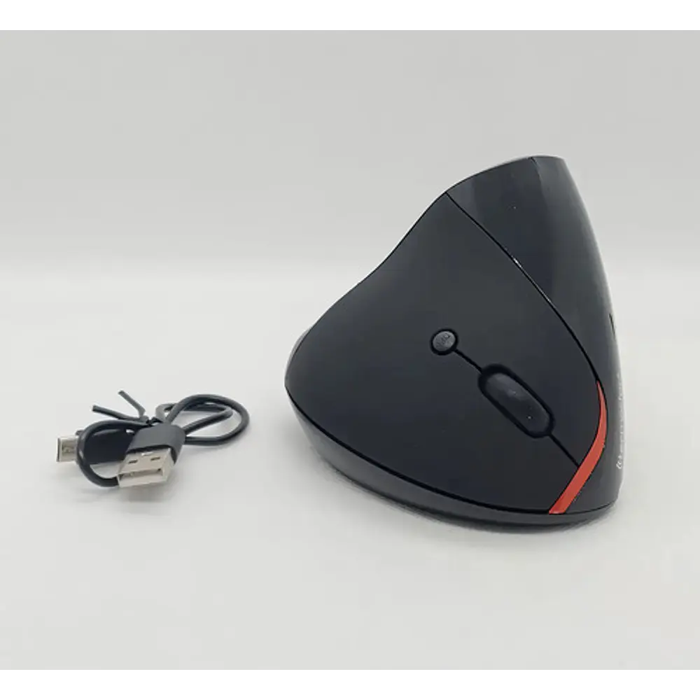 Mouse Vertical Ergonómico Inalámbrico Recargable Tecmaster Negro