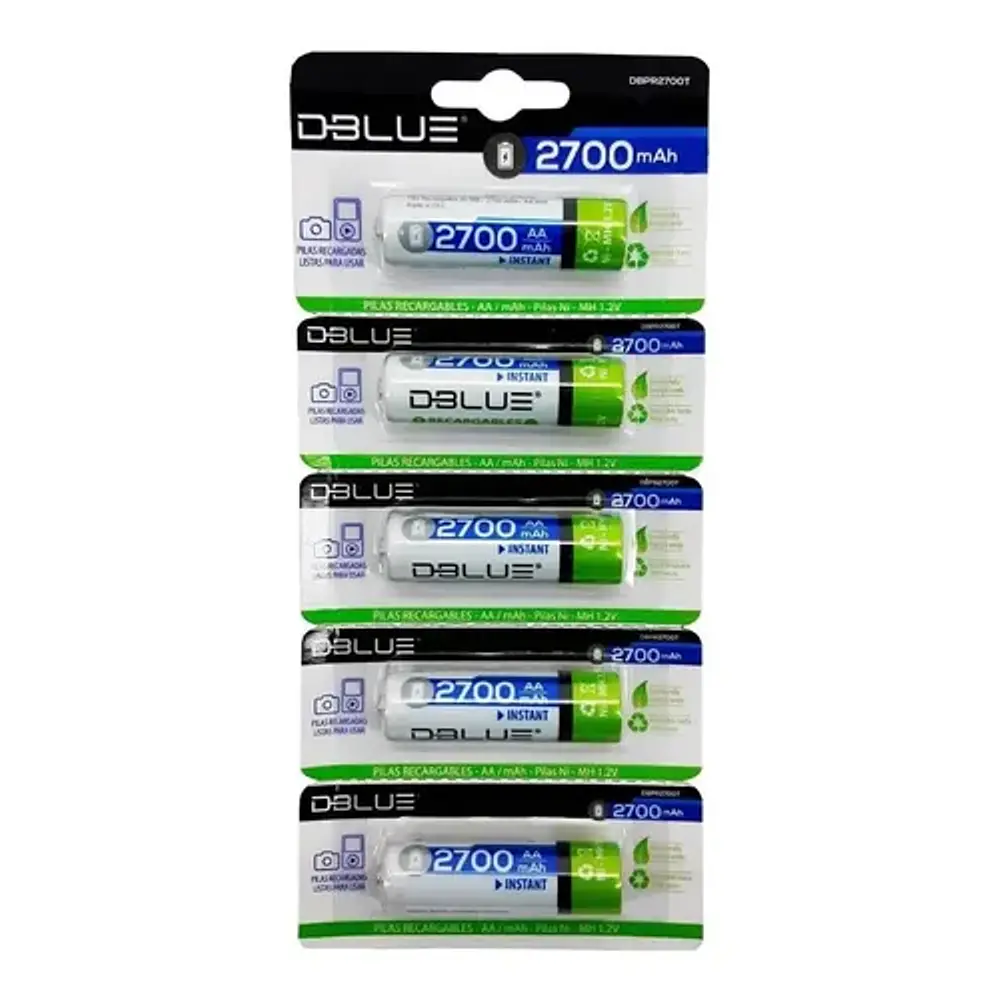 Pack 5 Pilas Recargables AA 2700mah Tecnolab