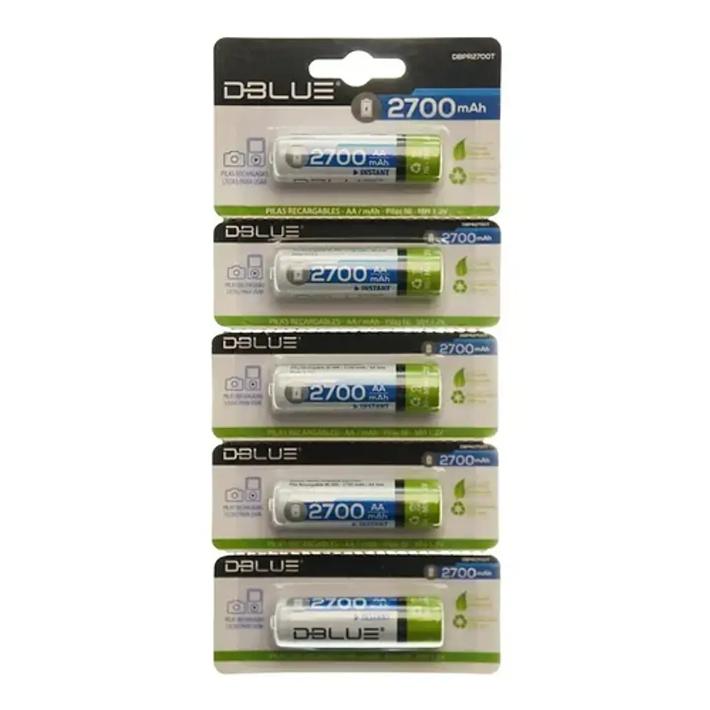Pack 5 Pilas Recargables AA 2700mah Tecnolab