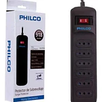 Protector Sobrevoltaje 918 Joules color Negro Philco