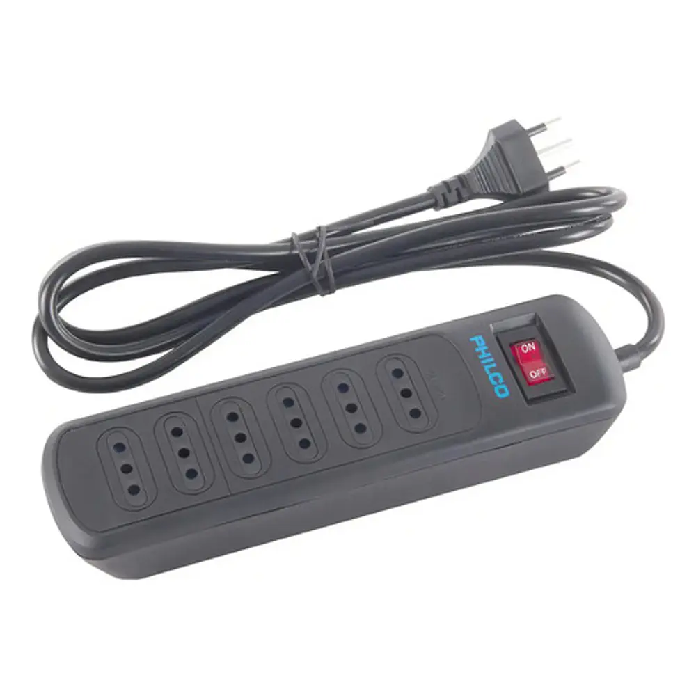 Protector Sobrevoltaje 918 Joules color Negro Philco