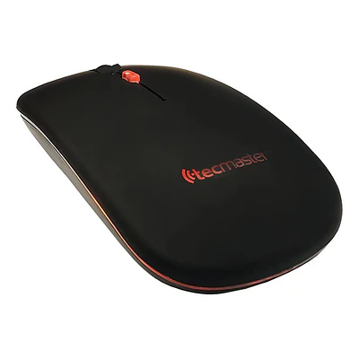 Mouse Inalámbrico Recargable Tecmaster Negro Bluetooth 1600 Dpi