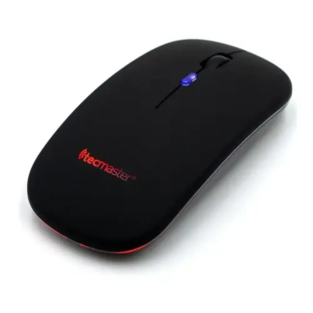 Mouse Inalámbrico Recargable Tecmaster Negro Bluetooth 1600 Dpi