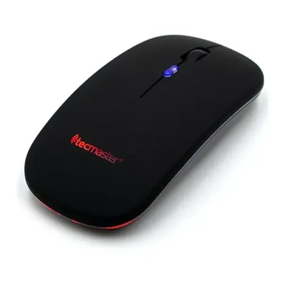 Mouse Inalámbrico Recargable Tecmaster Negro Bluetooth 1600 Dpi