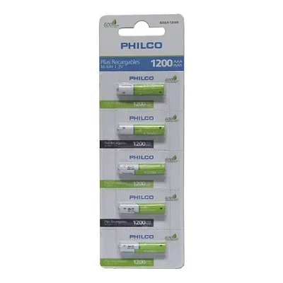 Pilas Recargables AAA Philco 1200mah Tira 5 Unidades
