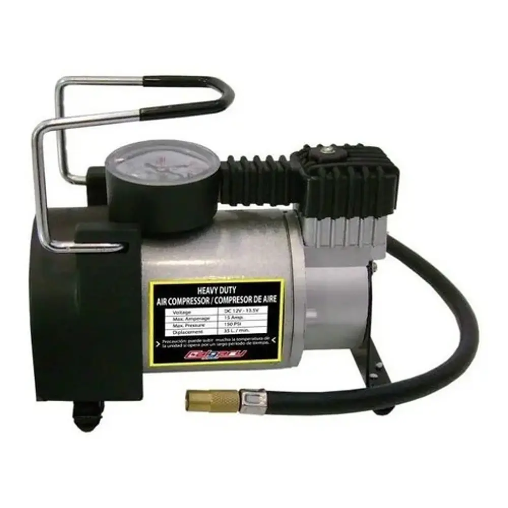 Compresor De Aire Mini Eléctrico Portátil Calgary Hd-023 Plateado/negro