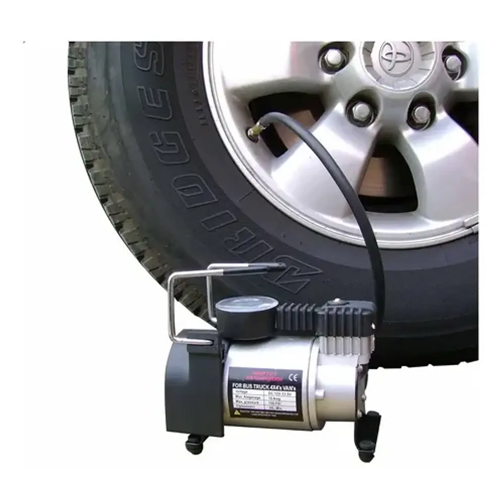 Compresor De Aire Mini Eléctrico Portátil Calgary Hd-023 Plateado/negro