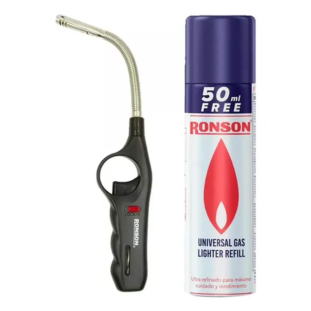 Pack Gas Butano + Encendedor Chispero Flex Ronson