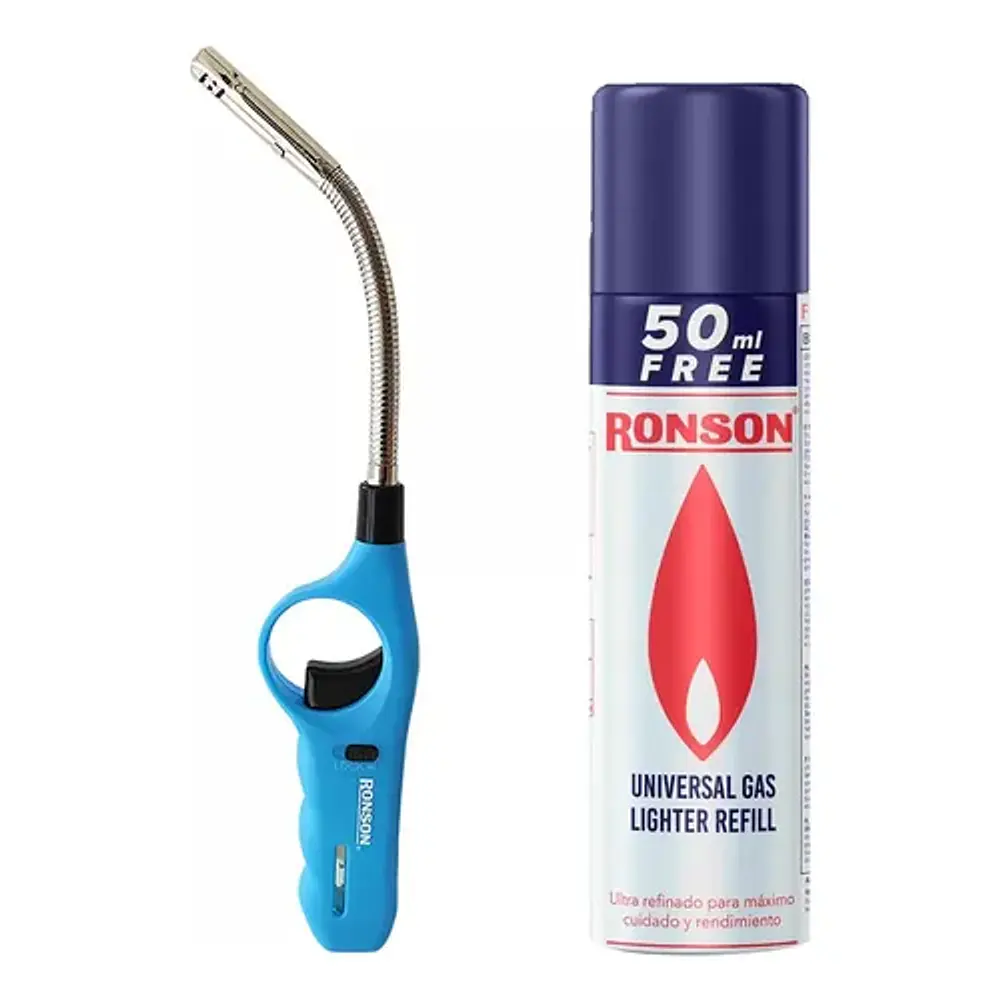 Pack Gas Butano + Encendedor Chispero Flex Ronson