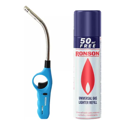 Pack Gas Butano + Encendedor Chispero Flex Ronson