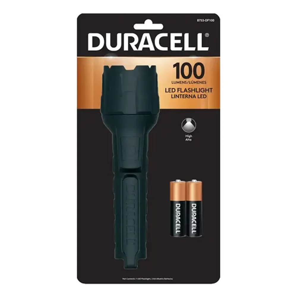 Linterna Engomada 100 Lumen C/2 AA Negro Duracell