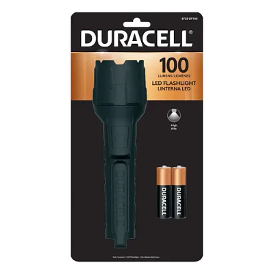 Linterna Engomada 100 Lumen C/2 AA Negro Duracell