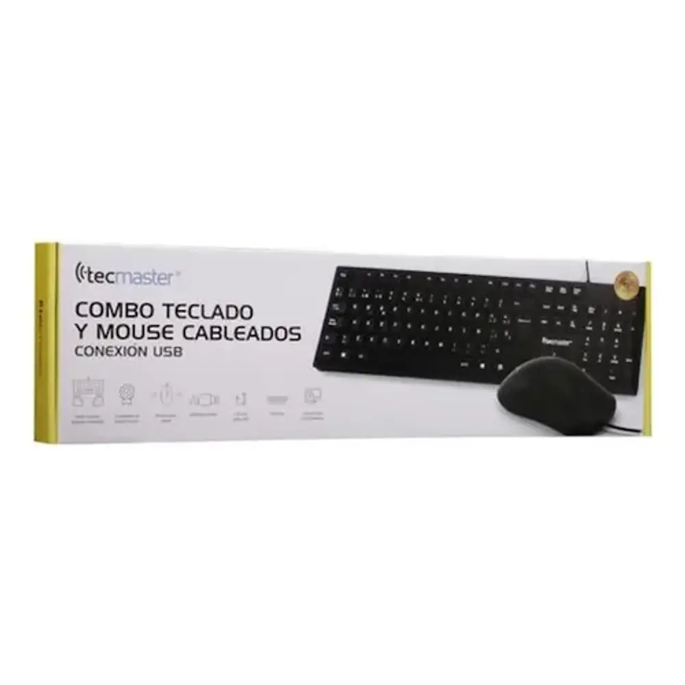 Combo Teclado y Mouse Alambrico Usb Tm-100511 Negro Tecmaster