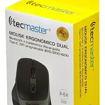Mouse Inalámbrico Bluetooth Recargable Negro Tecmaster