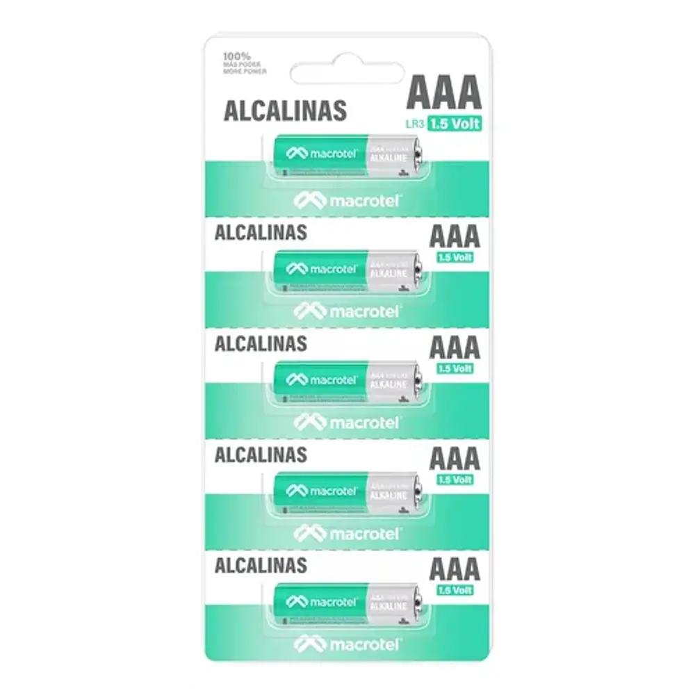 Pilas Alcalinas AAA 5 unidsdes Prepicadas Macrotel