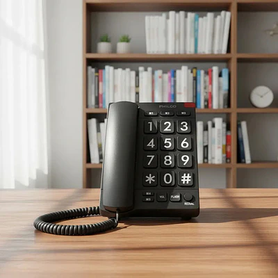 Teléfono de Sobremesa Números Grandes 170bk Negro Philco