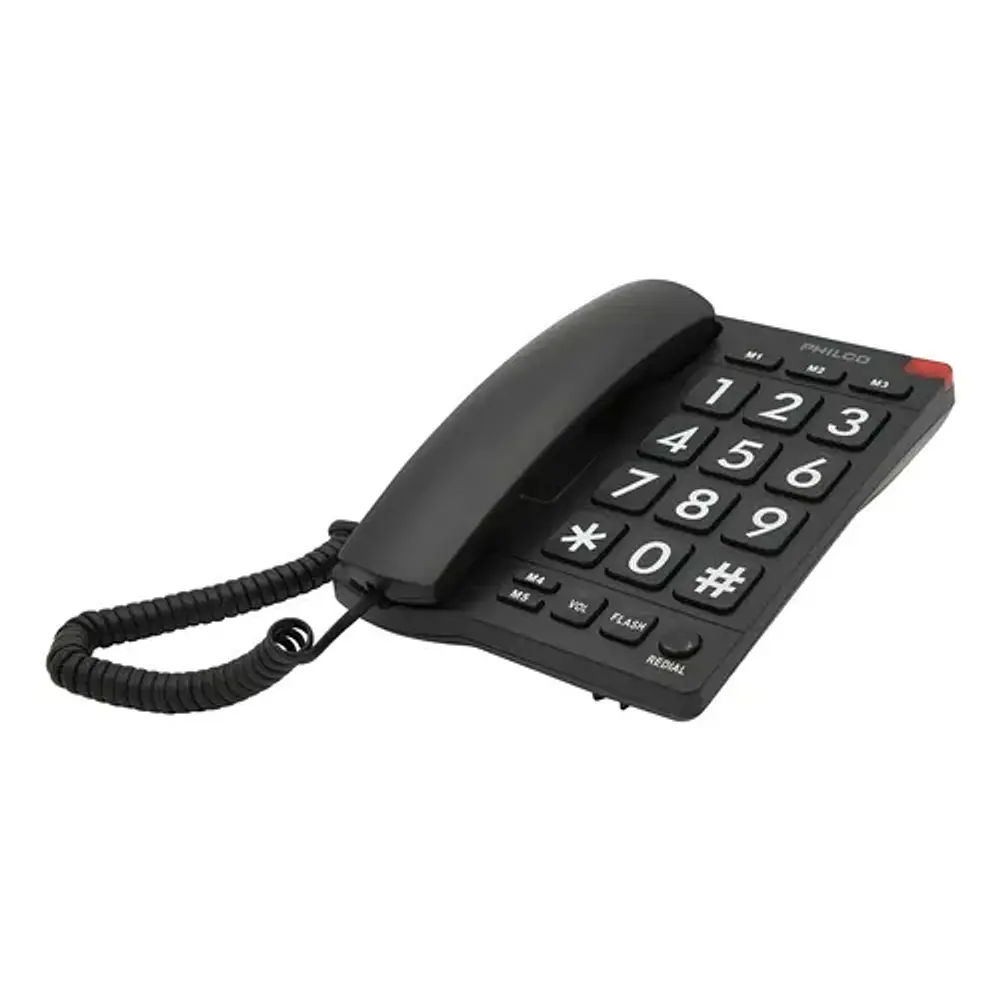 Teléfono de Sobremesa Números Grandes 170bk Negro Philco
