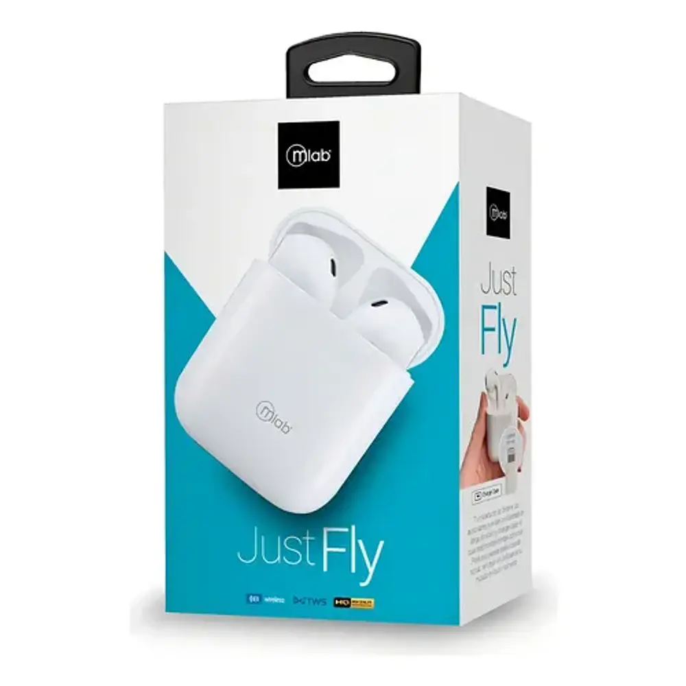 Audifonos Just Fly In Ear Bluetooth Tws Blanco