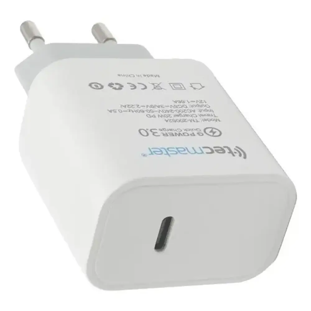 Cargador Usb C Con Type C 20w Certificación Sec Blanco