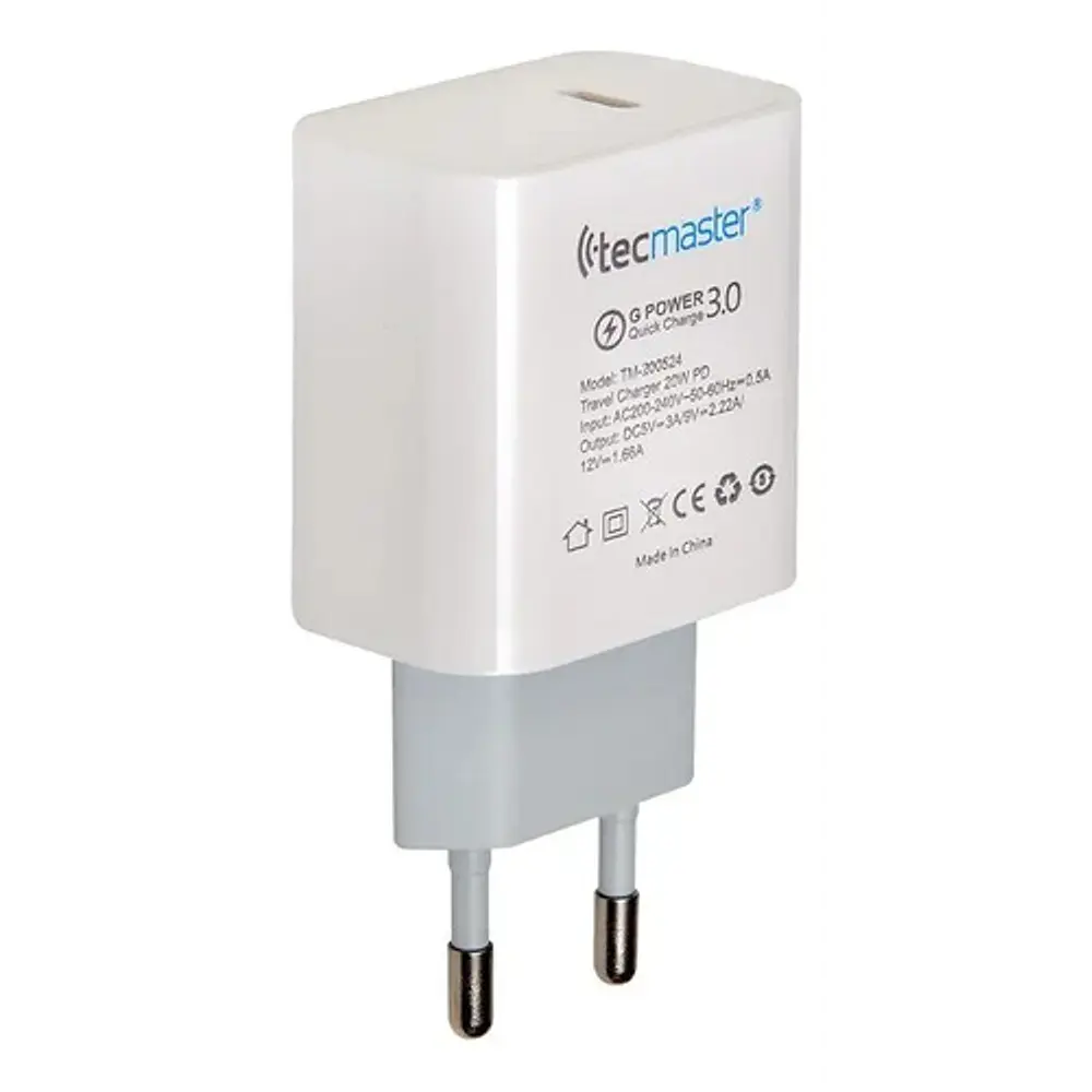 Cargador Usb C Con Type C 20w Certificación Sec Blanco
