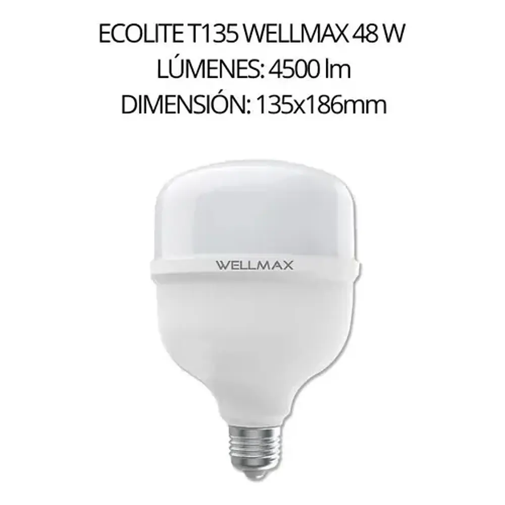Ampolleta Led 48w Wellmax Blanco Frio 