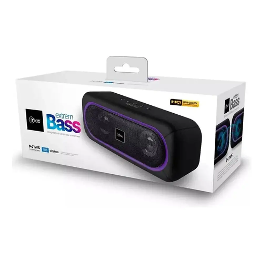 Parlante Portátil Bluetooth Extrem Bass Tws Mlab - Negro