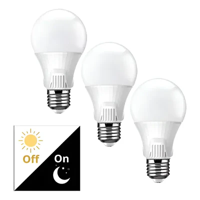 Pack 3 unidades Ampolletas Sensor Crepuscular Dia/noche 9w E27 Blanco Frío