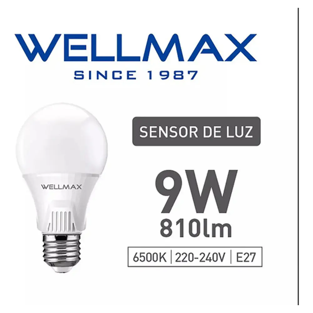 Pack 3 unidades Ampolletas Sensor Crepuscular Dia/noche 9w E27 Blanco Frío