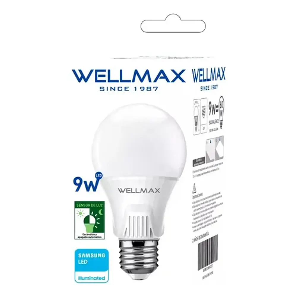 Pack 3 unidades Ampolletas Sensor Crepuscular Dia/noche 9w E27 Blanco Frío