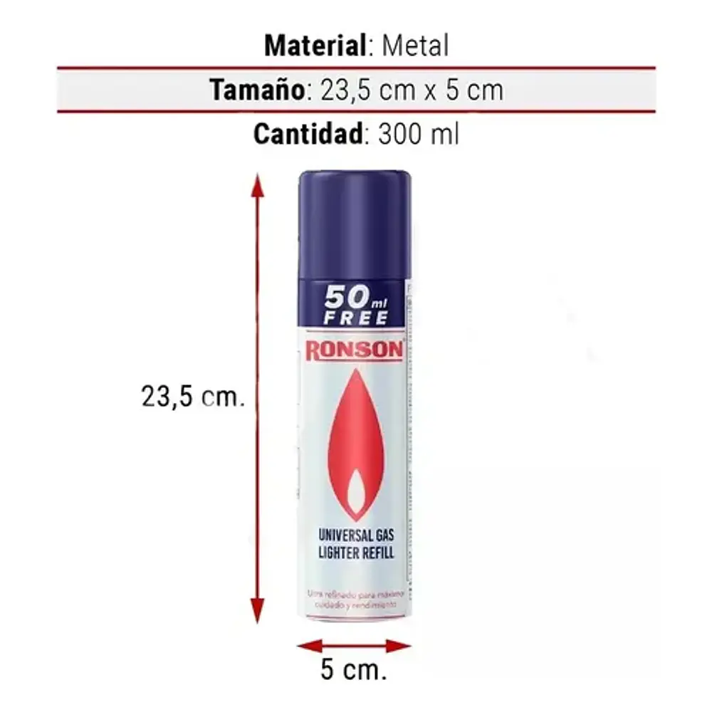 Gas Butano 300 Ml Encendedores, Chisperos, Sopletes Ronson
