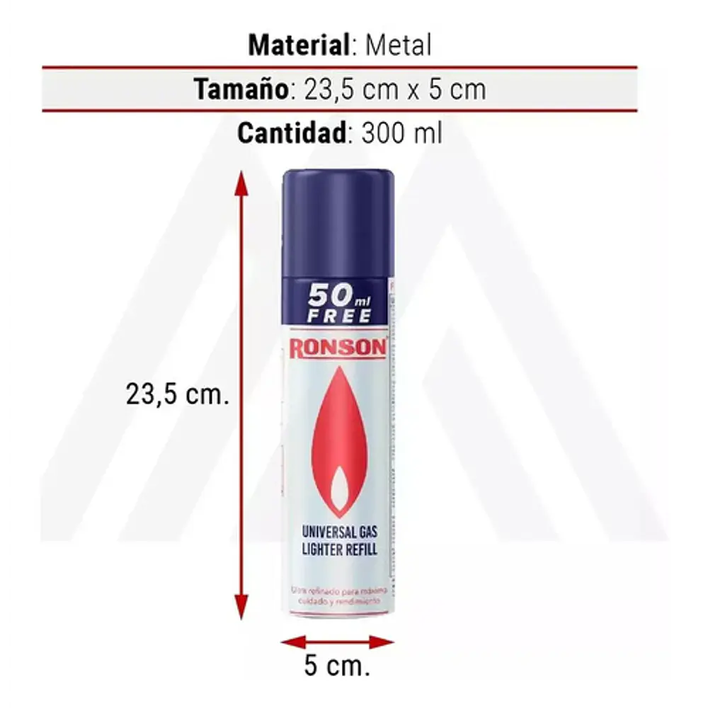 Gas Butano 300 Ml Encendedores, Chisperos, Sopletes Ronson