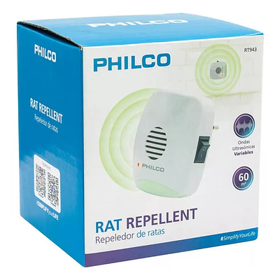 Repeledor Ahuyenta Ratas Ultrasónico 60m2 Blanco Philco