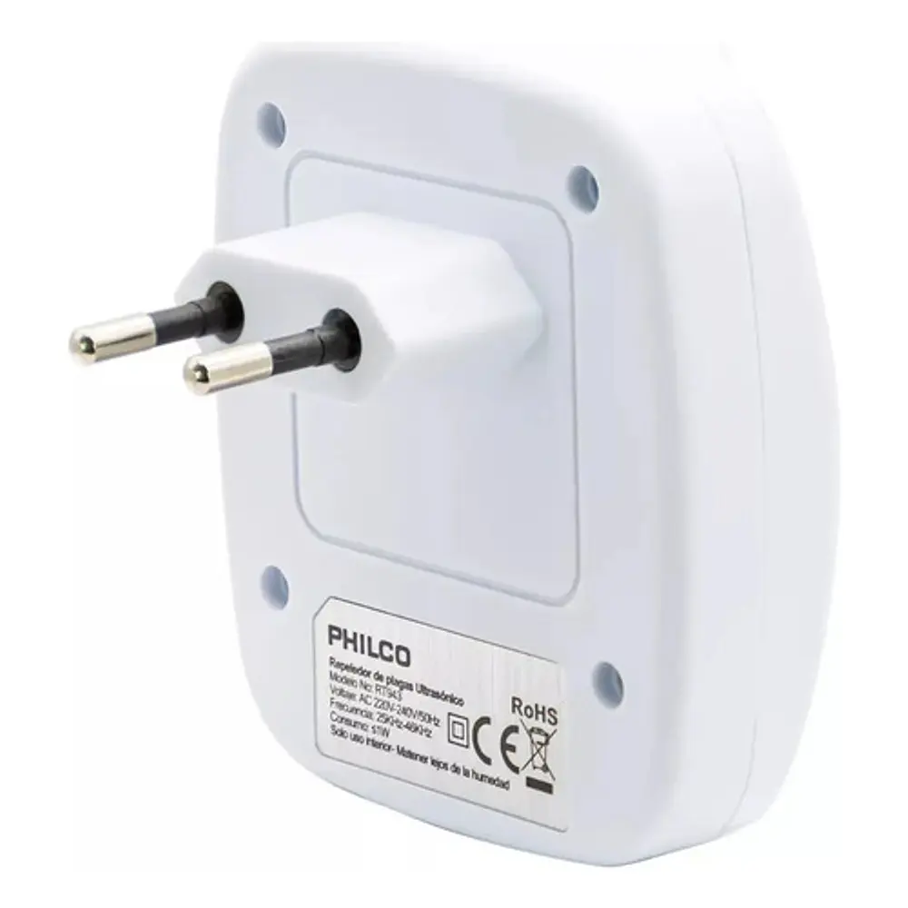 Repeledor Ahuyenta Ratas Ultrasónico 60m2 Blanco Philco