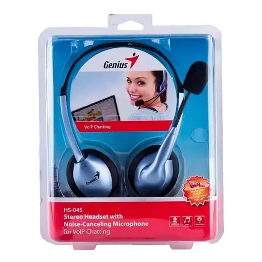 Auriculares Genius On-ear Con Micrófono Y Control De Volumen Azul Genius
