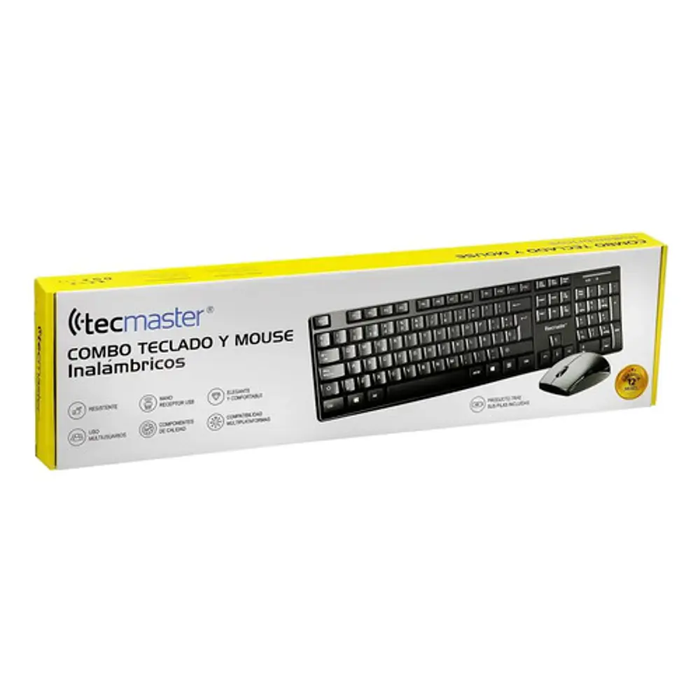 Kit Teclado y Mouse Inalambrico Multimedia TM-100512 Negro Tecmaster