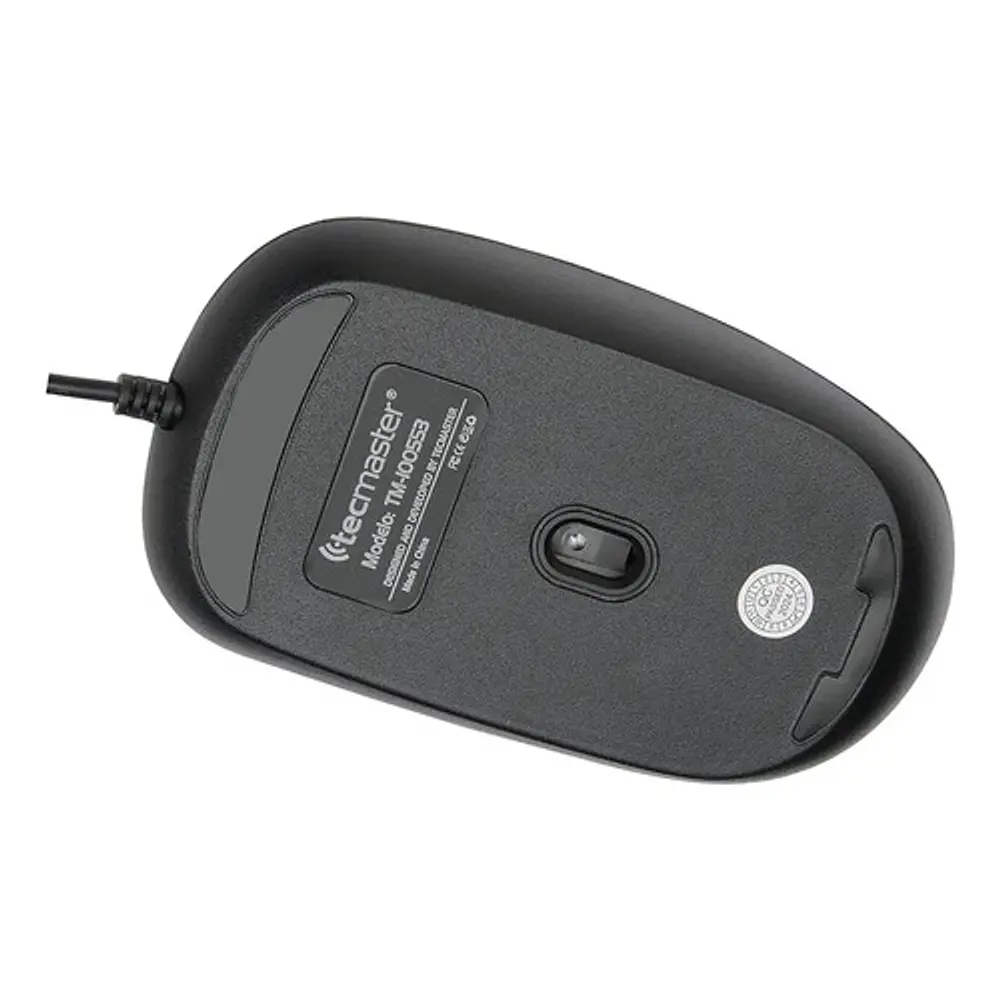 Tecmaster Mouse Alambrico 4 Botones Programable Negro