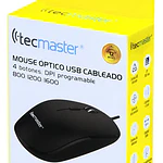 Tecmaster Mouse Alambrico 4 Botones Programable Negro