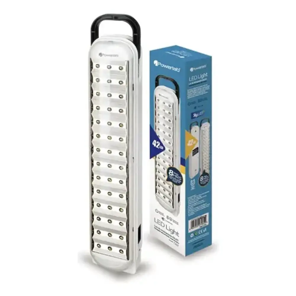 Lámpara De Emergencia Led 42 Recargable 8h Blanco