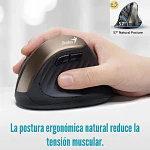 Mouse Vertical Inalámbrico Ergonómico Dorado Genius