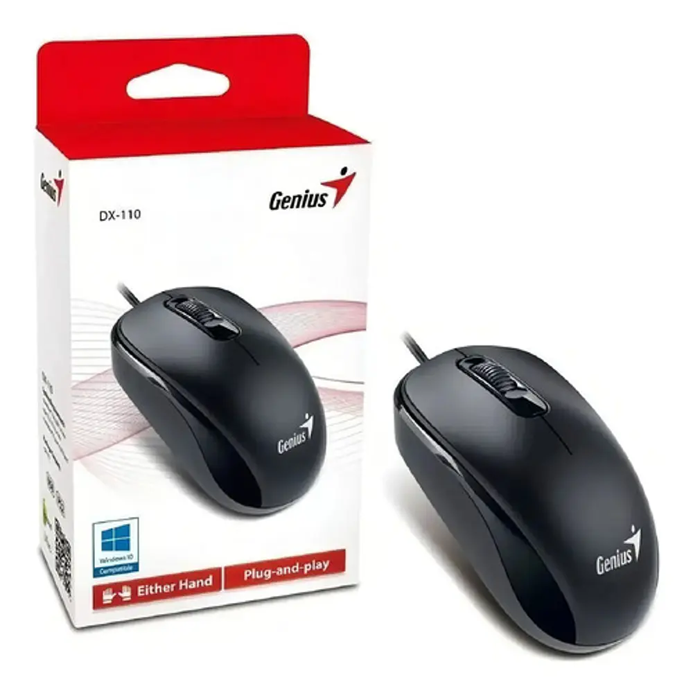 Mouse Alambrico USB Dx-110 1000 Dpi Ambidiestro Negro Genius